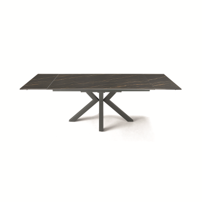 Mesa de cocina extensible 240 cm Tapa de gres porcelánico negro JACKY