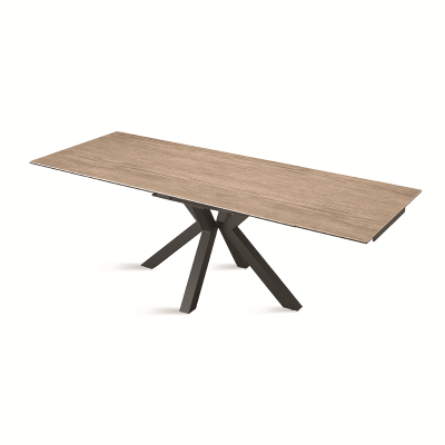 Extendable kitchen table 240 cm JACKY Oak porcelain stoneware top