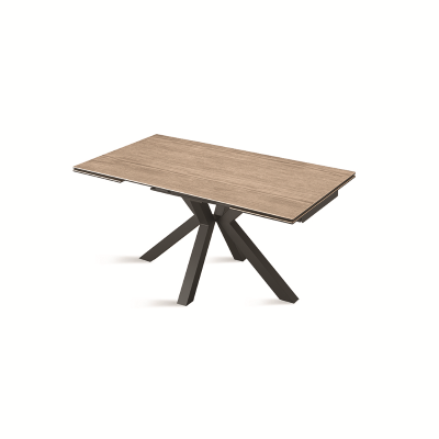 Extendable kitchen table 240 cm JACKY Oak porcelain stoneware top