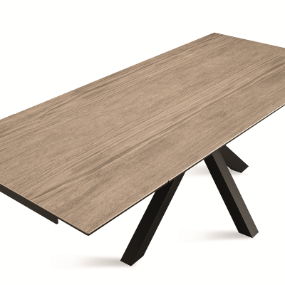 Extendable kitchen table 240 cm JACKY Oak porcelain stoneware top