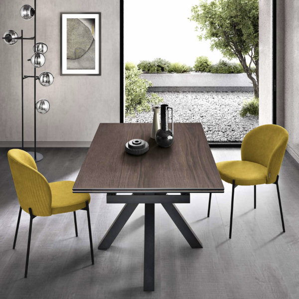 Ausziehbarer Küchentisch 240 cm Tek JACKY Feinsteinzeugplatte