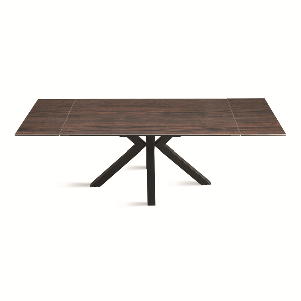 Ausziehbarer Küchentisch 240 cm Tek JACKY Feinsteinzeugplatte