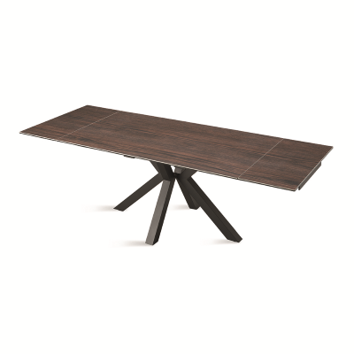 Ausziehbarer Küchentisch 240 cm Tek JACKY Feinsteinzeugplatte