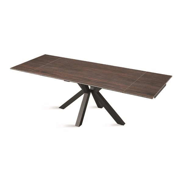 Ausziehbarer Küchentisch 240 cm Tek JACKY Feinsteinzeugplatte