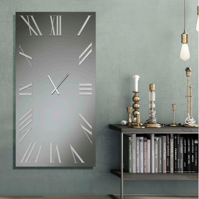 Vertikale rechteckige Uhr aus Rauchkristall 80x160 cm - BRANDON