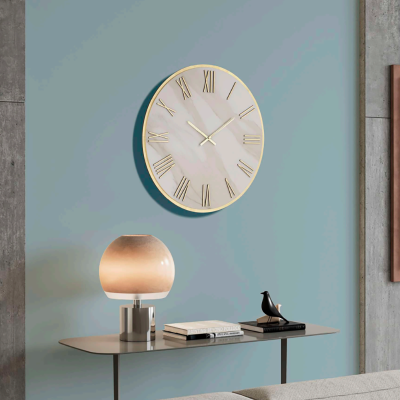 Orologio ZEPHYR rotondo D60 cm in kerlite Avorio con dettagli Oro