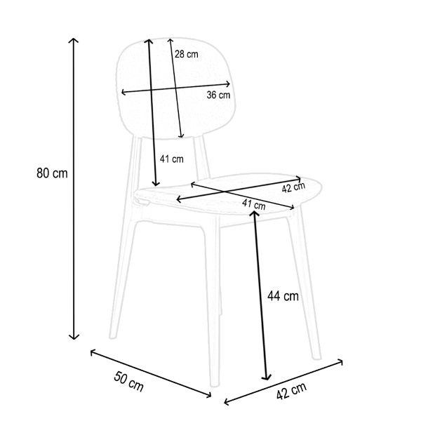 ATENA Sand gepolsterter Wohnzimmerstuhl aus Öko-Leder, 2 Stühle
