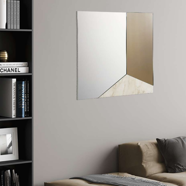 Modern mirror 80x80 cm bronze glass and ivory effect laminate - GEORGE