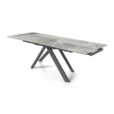 Table à rallonge 240 cm plateau grès cérame gris NESTORE
