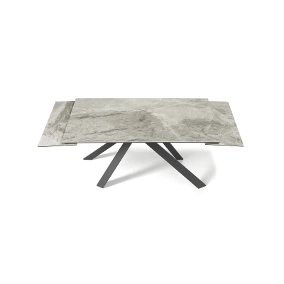 Table à rallonge 240 cm plateau grès cérame gris NESTORE