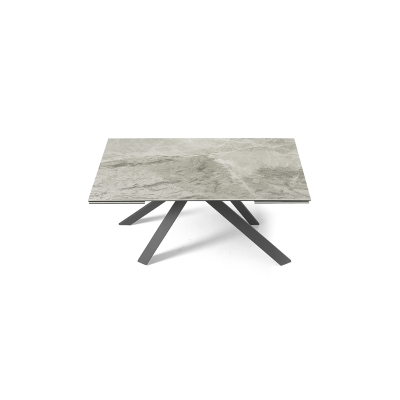 Table à rallonge 240 cm plateau grès cérame gris NESTORE