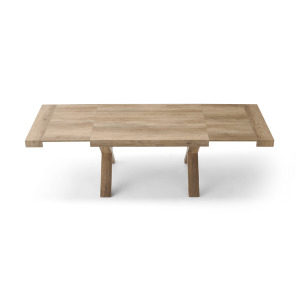 Extendable table to 260 cm with structure in rustic oak PARIDE wood effect laminate