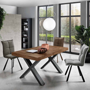 Ausziehbarer Tisch auf 260 cm mit PARIDE Laminatstruktur in Holzoptik Teak