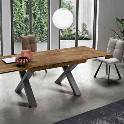 PARIDE TEAK Extendable table to 260 cm with wood effect laminate structure teak