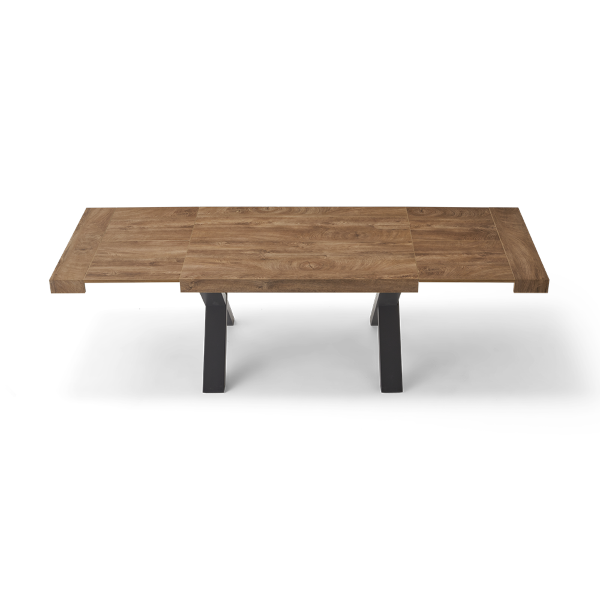 PARIDE TEAK Extendable table to 260 cm with wood effect laminate structure teak