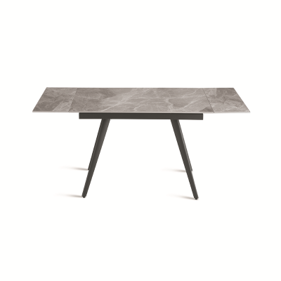 Table with Gray Marble effect top and metal base extendable up to 180 cm ORESTE