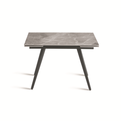 Table with Gray Marble effect top and metal base extendable up to 180 cm ORESTE