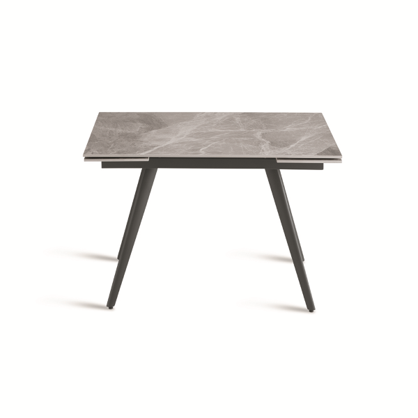 Table with Gray Marble effect top and metal base extendable up to 180 cm ORESTE