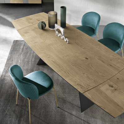 Mesa extensible de 300 cm con tapa de roble crudo GILMOUR