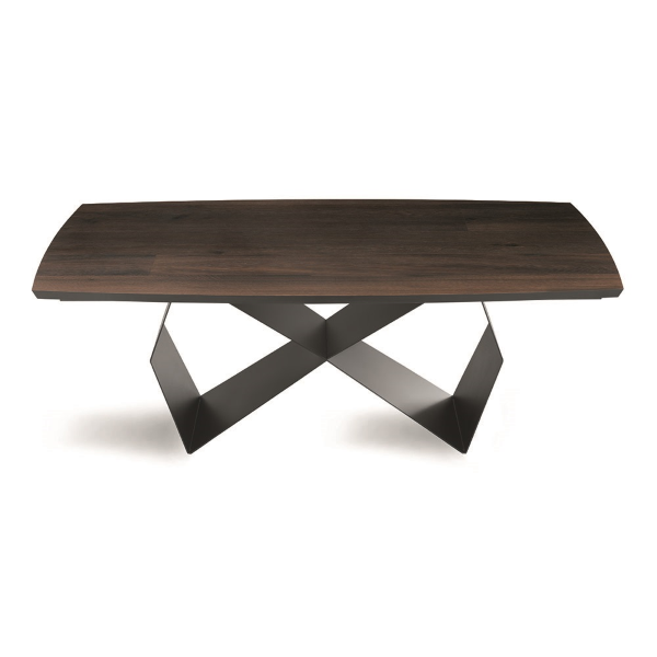 Ausziehbarer Tisch 300 cm mit schwarzem Metallgestell und WALL-Thermo-Eichenplatte