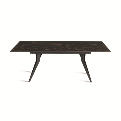 Table extensible THOR 240 cm avec piètement en métal et plateau effet marbre noir