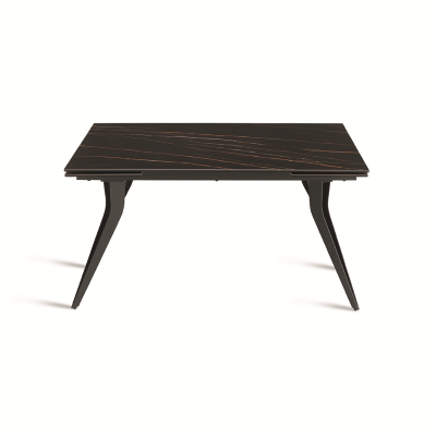 Table extensible THOR 240 cm avec piètement en métal et plateau effet marbre noir