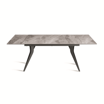Table extensible THOR 240 cm avec piètement en métal et plateau effet marbre gris