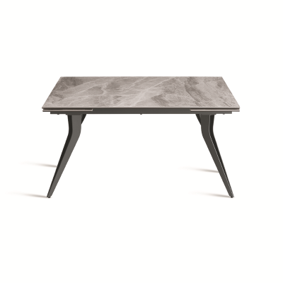 Table extensible THOR 240 cm avec piètement en métal et plateau effet marbre gris