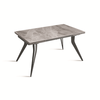 Table extensible THOR 240 cm avec piètement en métal et plateau effet marbre gris