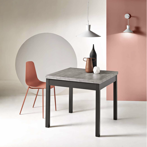 Wooden kitchen folding table from 90 cm to 180 cm concrete - UGO