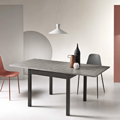 Wooden kitchen folding table from 90 cm to 180 cm concrete - UGO