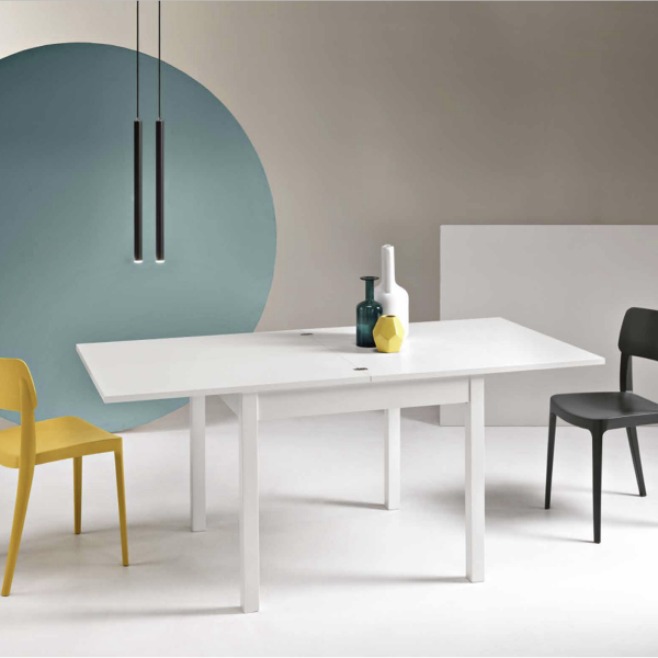 White ash book kitchen table from 90 cm to 180 cm white ash - UGO