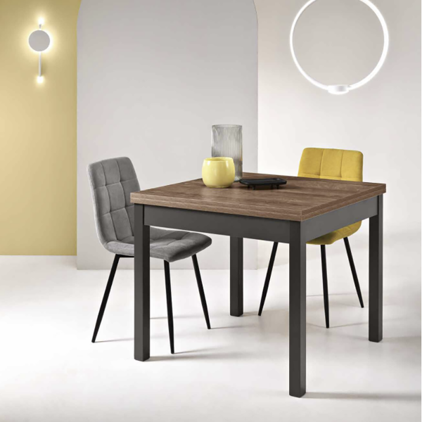 Tavolo in legno da cucina a libro da 90 cm a 180 cm Teak - UGO