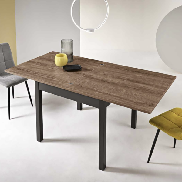 Tavolo in legno da cucina a libro da 90 cm a 180 cm Teak - UGO