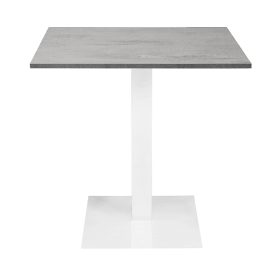 Tavolo bar ristorante 80x80 cm base bianca piano laminato Cemento H 75 