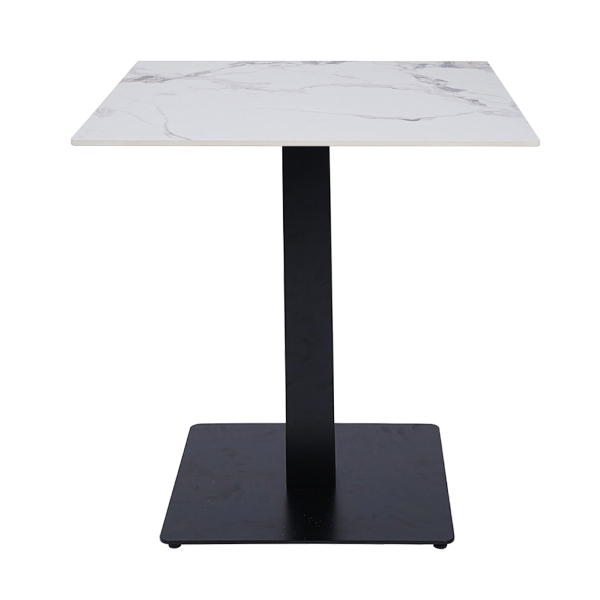 Tavolo pub ristorante bar quadrato 70x70 cm Top per esterno effetto Marmo venato H 75