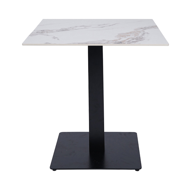 Tavolo pub ristorante bar quadrato 70x70 cm Top per esterno effetto Marmo oro venato H 75