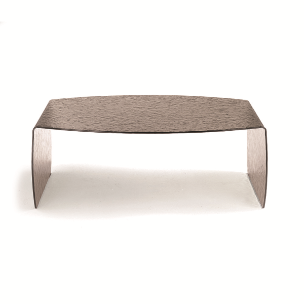 Coffee table in bronze curved tempered glass - ELMO