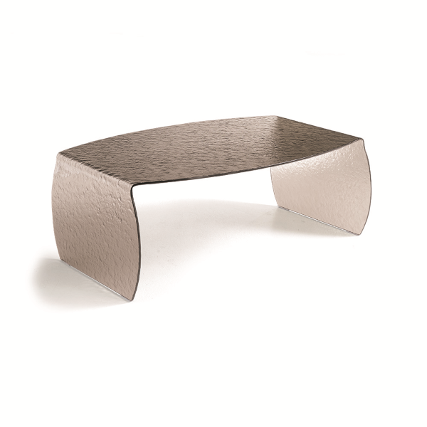 Coffee table in bronze curved tempered glass - ELMO