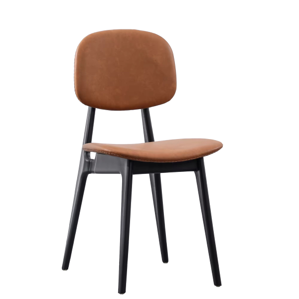 Sedie ATENA in ecopelle cuoio imbottite per soggiorno e sala da pranzo set 2