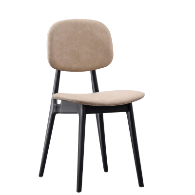 ATENA Sand gepolsterter Wohnzimmerstuhl aus Öko-Leder, 2 Stühle