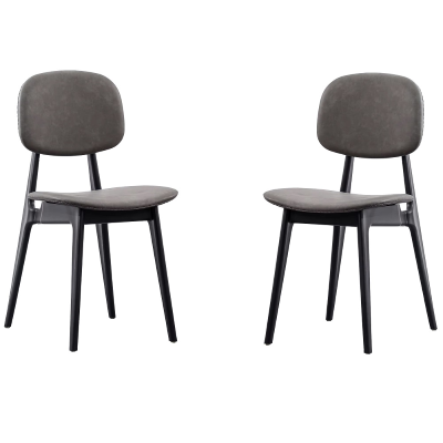 ATENA Gray upholstered eco-leather living room chair 2 chairs