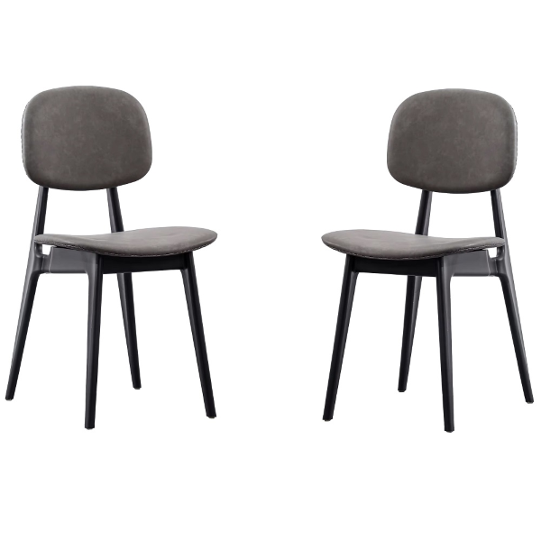 ATENA Gray upholstered eco-leather living room chair 2 chairs