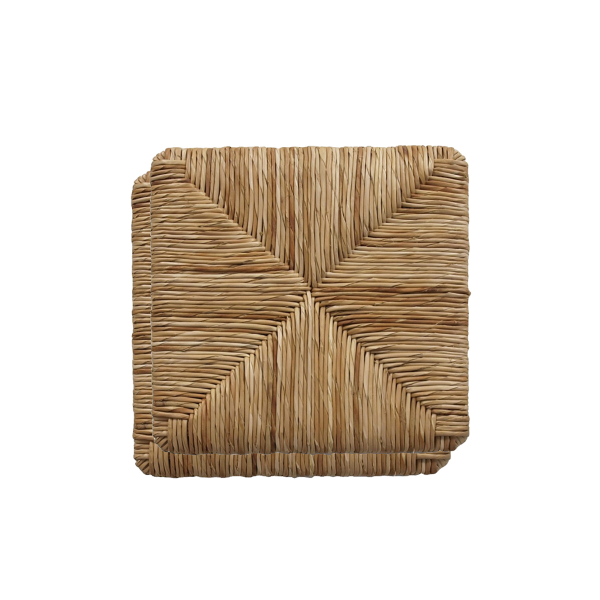 Siège de rechange chaise mod pisa en paille de riz 37x37cm set 2 pièces
