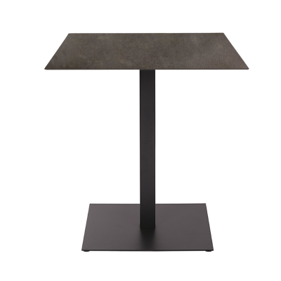 Table d'extérieur bar pub restaurant carrée 70x70 cm plateau en HPL Plomb H 74