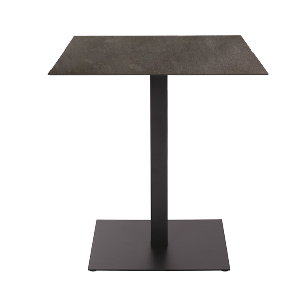 Table d'extérieur bar pub restaurant carrée 70x70 cm plateau en HPL Plomb H 74