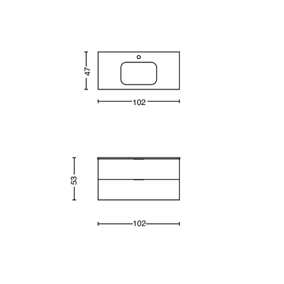 Meuble de salle de bain suspendu 100 cm avec vasque et 2 tiroirs LYRA Blanc Mat