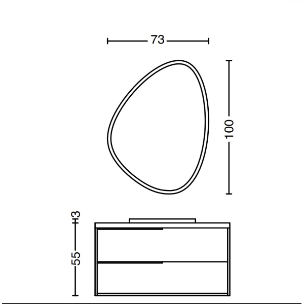 Miroir de salle de bain ovale rétroéclairé LED 73x100 cm