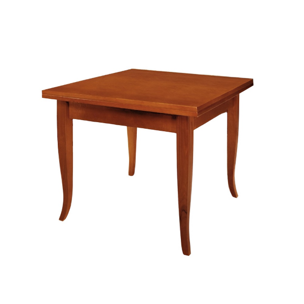 Tavolo quadrato a libro finitura in CILIEGIO misura 100x100 cm esteso 200 cm