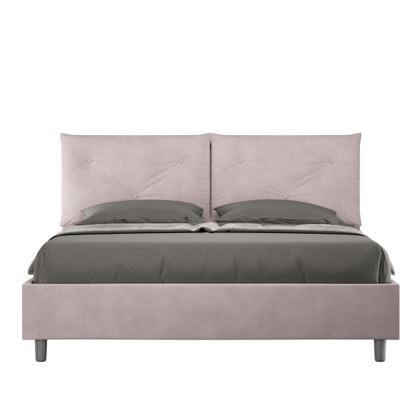 Bed with bed frame 160x190 upholstered microfibre Appia wisteria